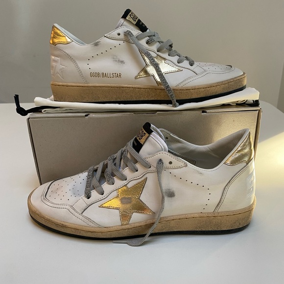 Golden Goose Ball Star Sneaker Milk White Leather/Gold sz 40 New in Box - Picture 4 of 13